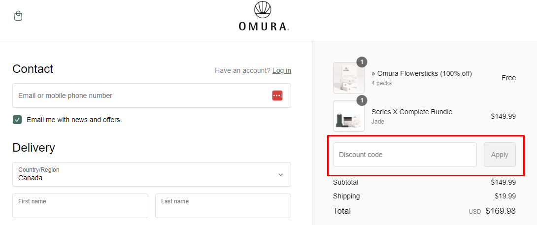 How do I use my Omura discount code?