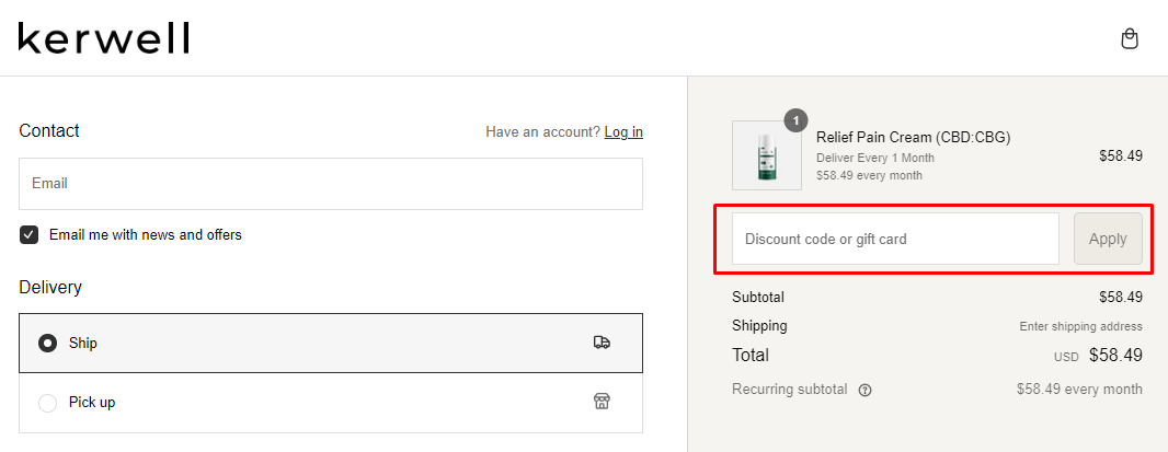How do I use my Kerwell discount code?