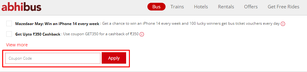 How do I use my AbhiBus coupon code?