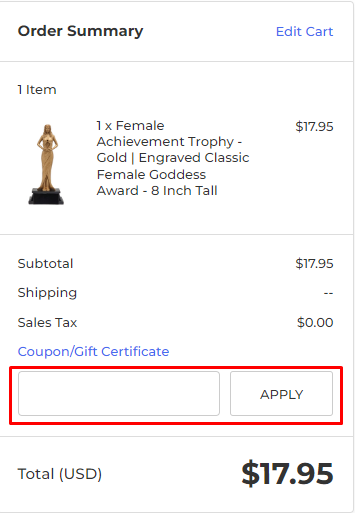 How do I use my Decade Awards coupon code?