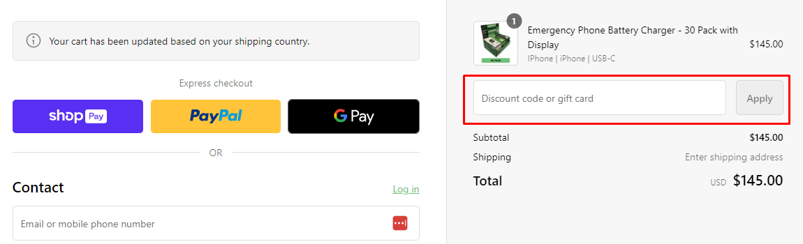 How do I use my Charge Tab discount code?