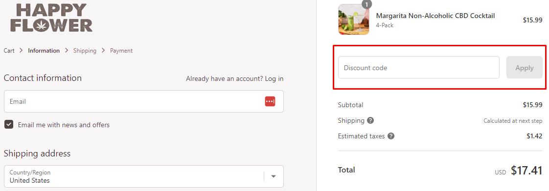 How do I use my Happy Flower discount code?