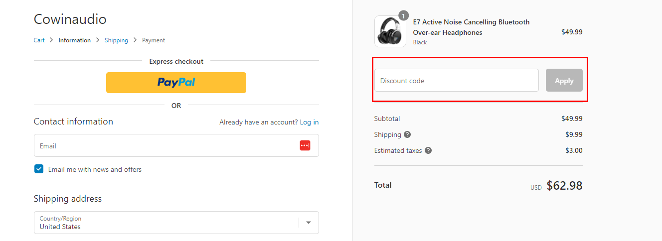 How do I use my COWIN discount code?