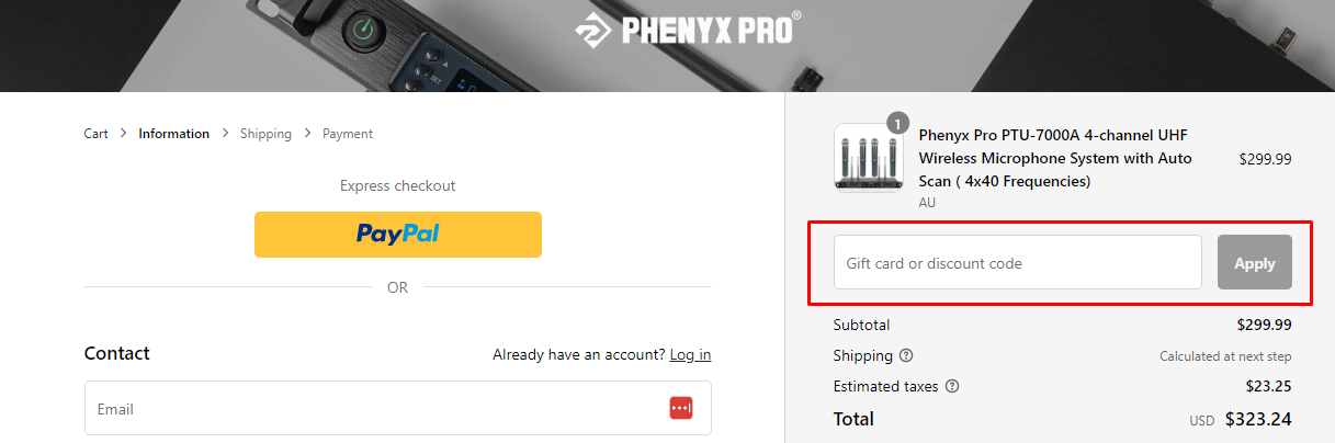 How do I use my Phenyx Pro discount code?