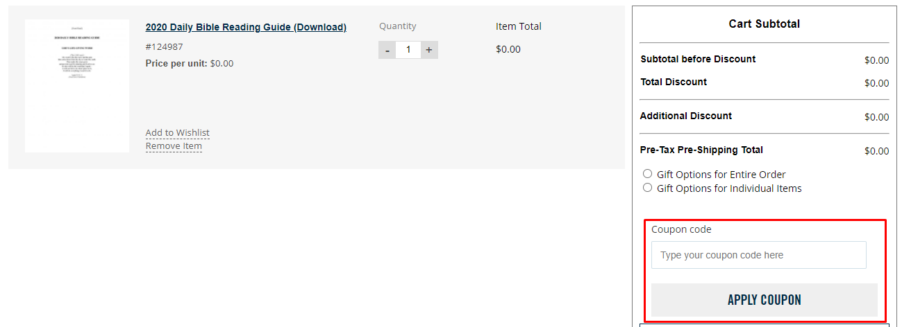 How do I use my BIBLES.COM coupon code?