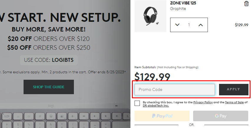 How do I use my Logitech promo code?