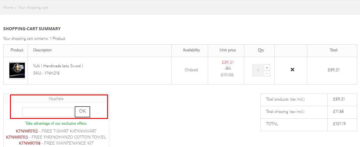 How do I use my Katanamart voucher code?