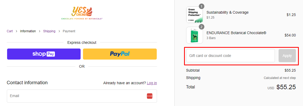 How do I use my YES Cacao discount code?