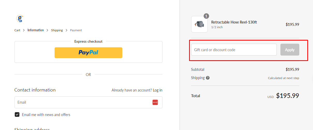 How do I use my Giraffe Tools discount code?