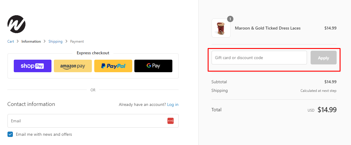 How do I use my Whiskers Laces discount code?