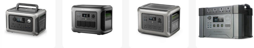 4 differnt ALLPOWERS-Portable-Power-Station-Solar-Panel-for-Outdoor-Off-Grid-–-ALLPOWERS- on a white background