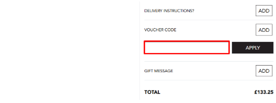 A red box to enter a Glenmuir promo code