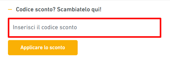 carrello del sito Lampadaeluce dove poter inserire un codice sconto Lampadaeluce