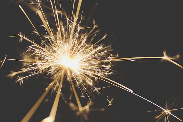 A firework going off during New Year