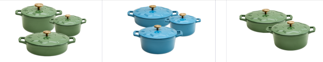 Judge Kitchenware three selections of different pots eligible for cooking