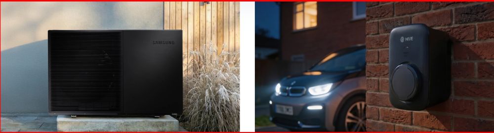 Hive EV charger and Samsung heat pump energy solutions