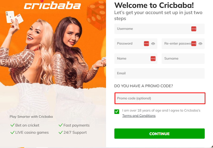 How do I use my Cricbaba promotinal code?