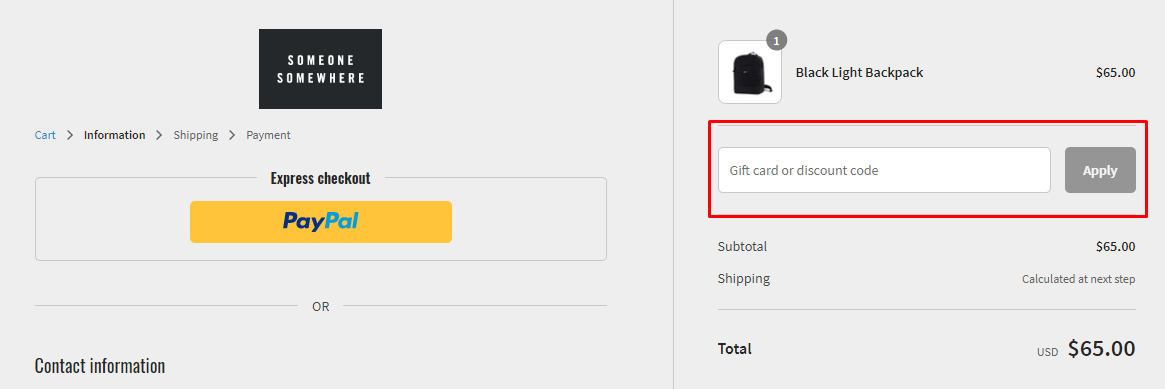 How do I use my Someone Somewhere discount code?