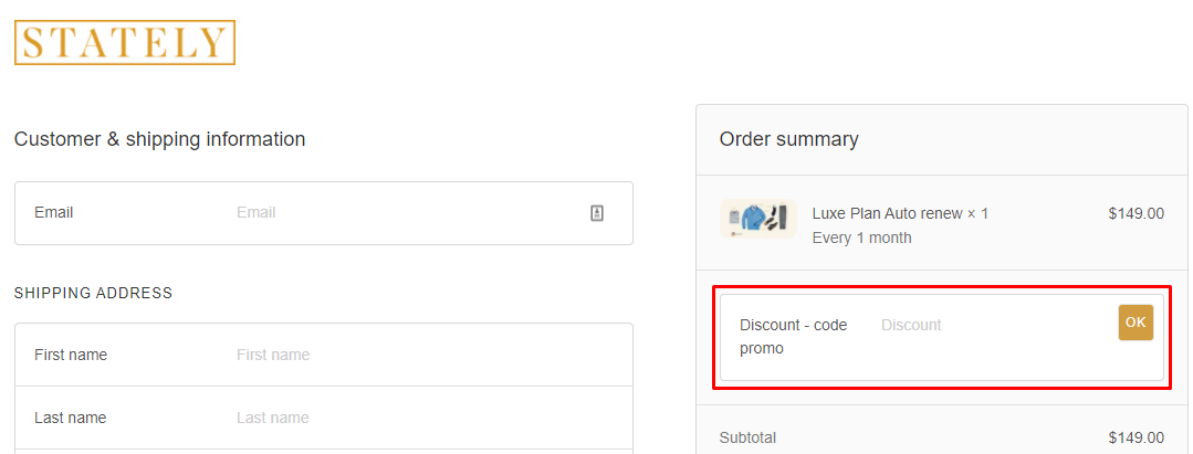 How do I use my Stately discount code?
