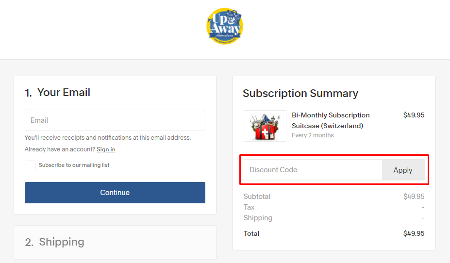 How do I use my Up & Away Adventures discount code?