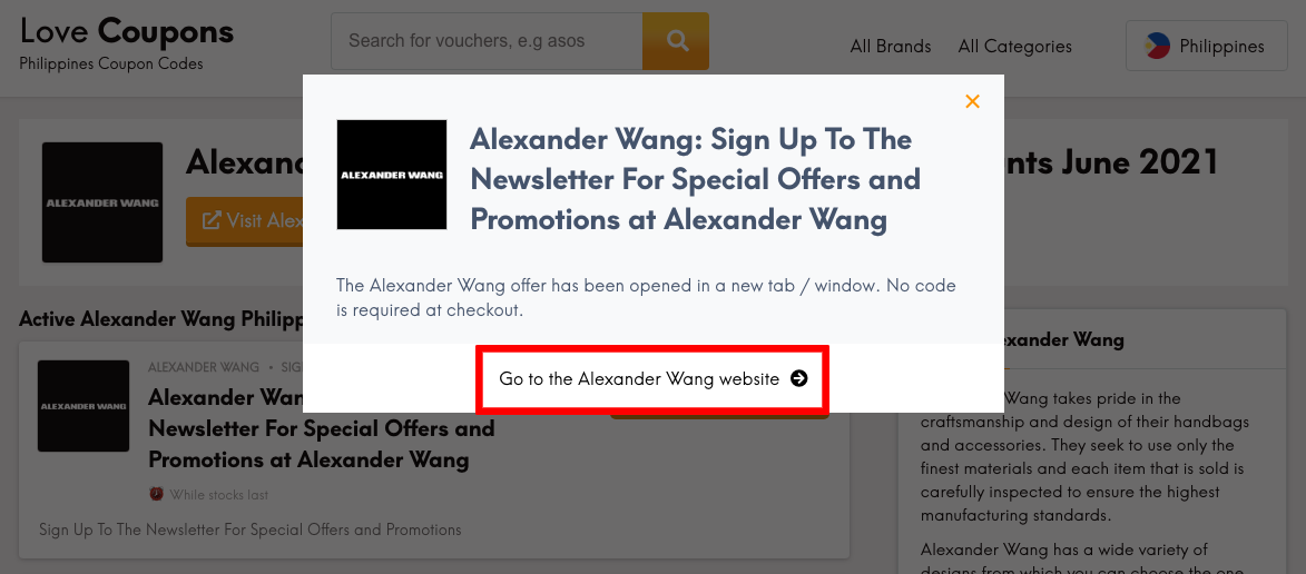 Alexander Wang PH Get Coupon