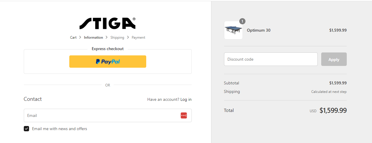 How do I use my STIGA discount code?
