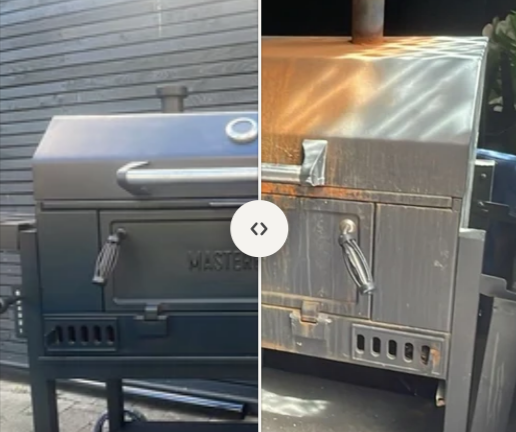 A before-and-after project done by Jenolite rust converter