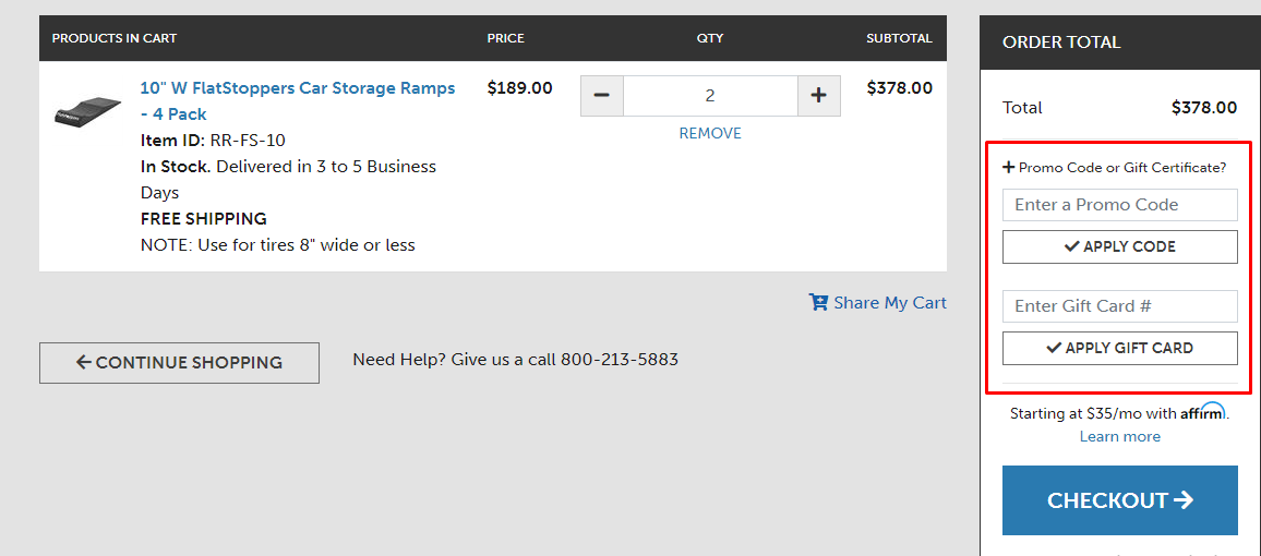How do I use my RaceRamps coupon code?