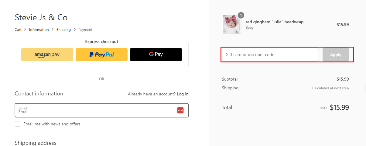 How do I use my Stevie Js discount code?