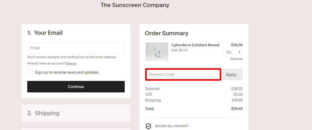 How Do I Use My THE SUNSCREEN COMPANY Promo Code?