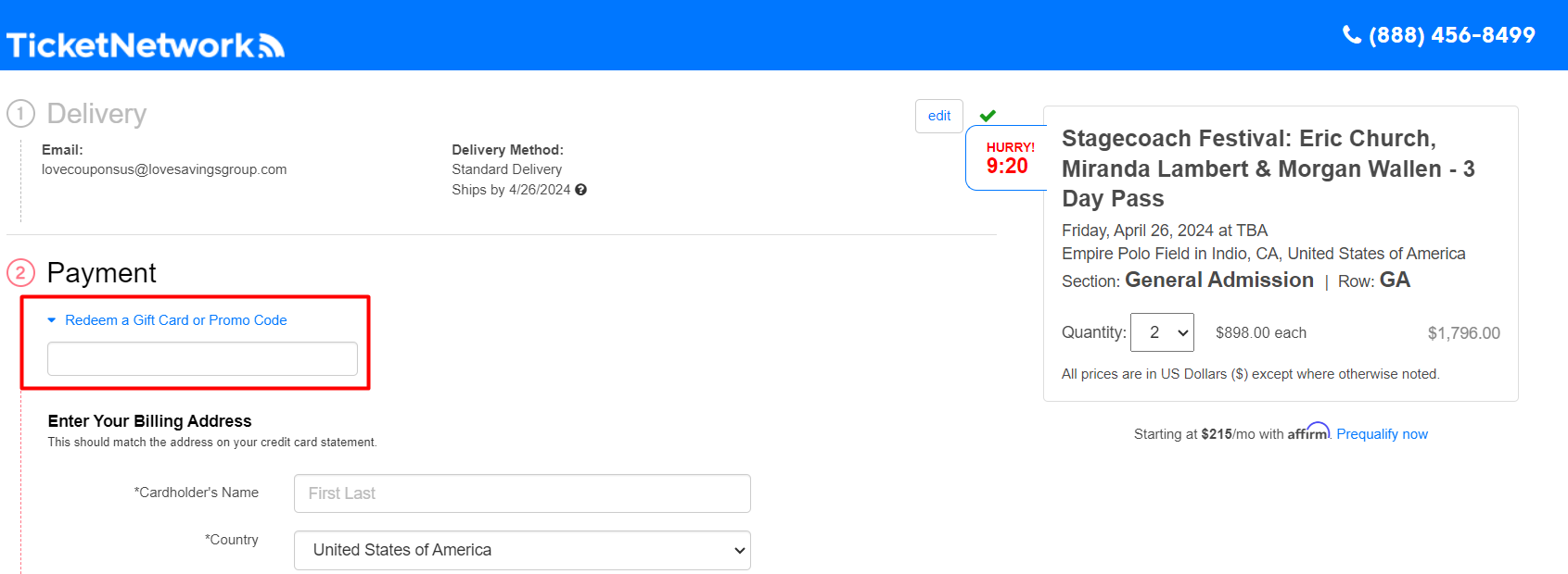 How do I use my TicketNetwork coupon code?