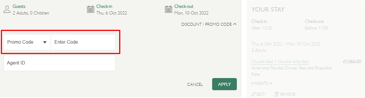Macdonald Hotels Checkout