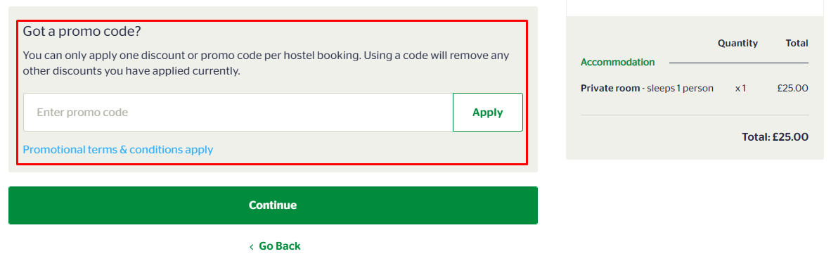How do I use my YHA England and Wales promo code?