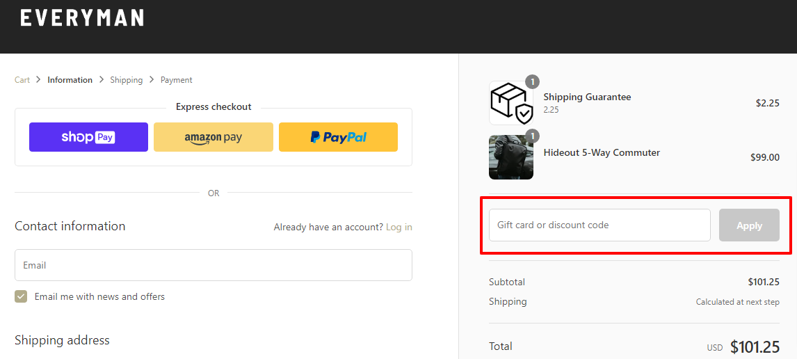 Everyman Checkout