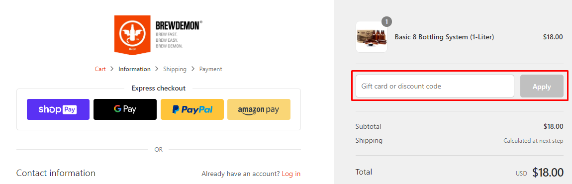 How do I use my Brew Demon discount code?