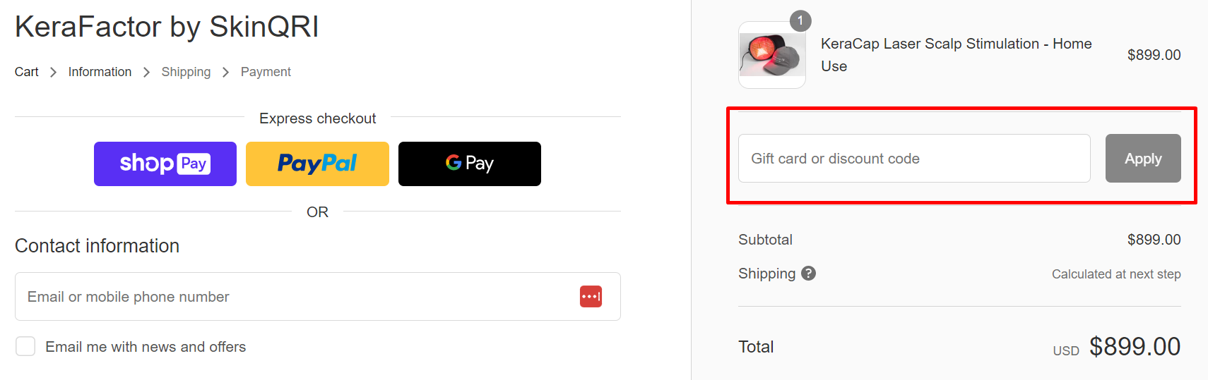 How do I use my KeraFactor discount code?