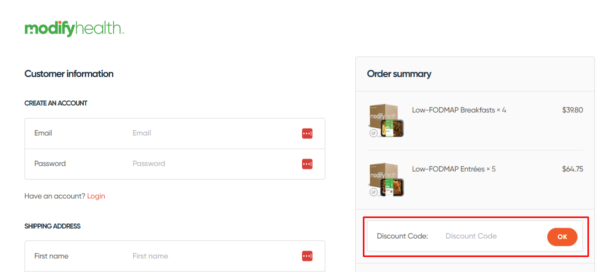 How do I use my ModifyHealth discount code?