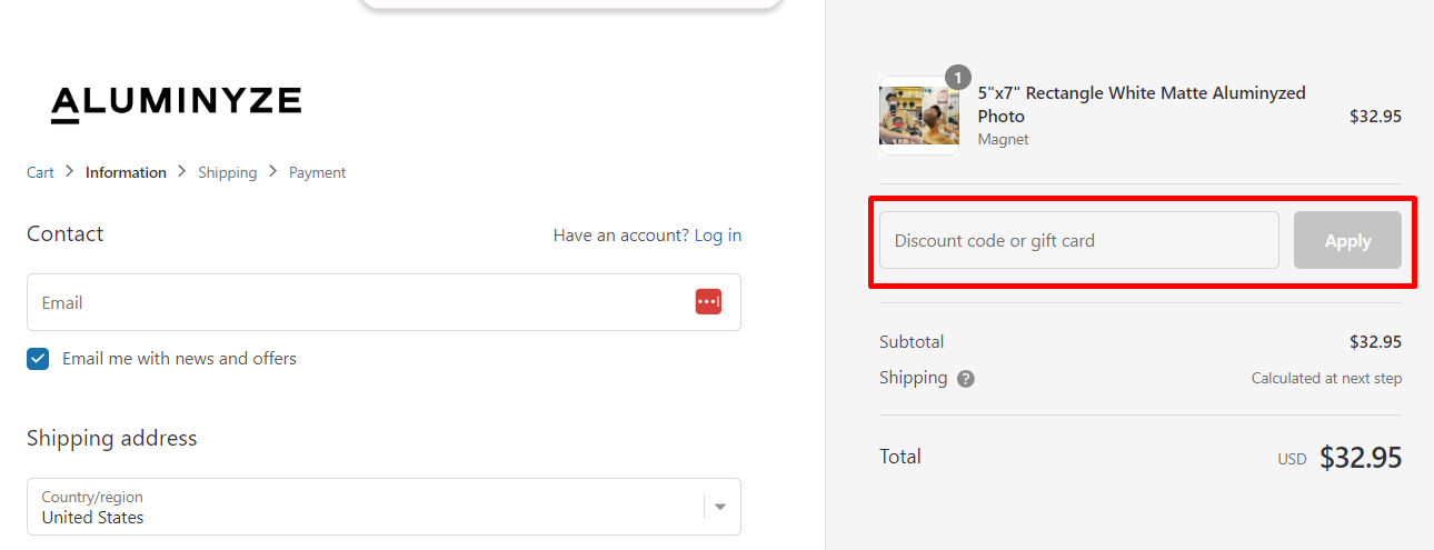 How do I use my Aluminyze discount code?