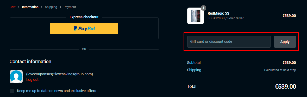 How do I use my RedMagic discount code?