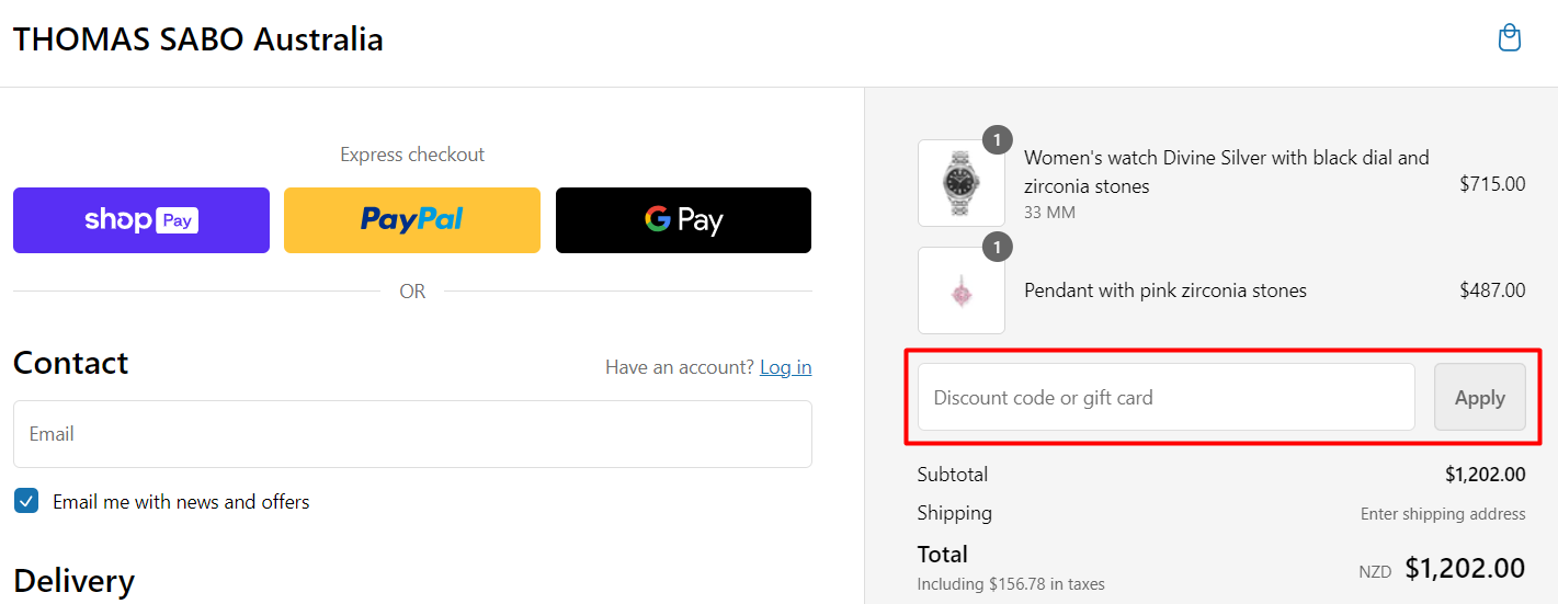 How do I use my Thomas Sabo discount code?