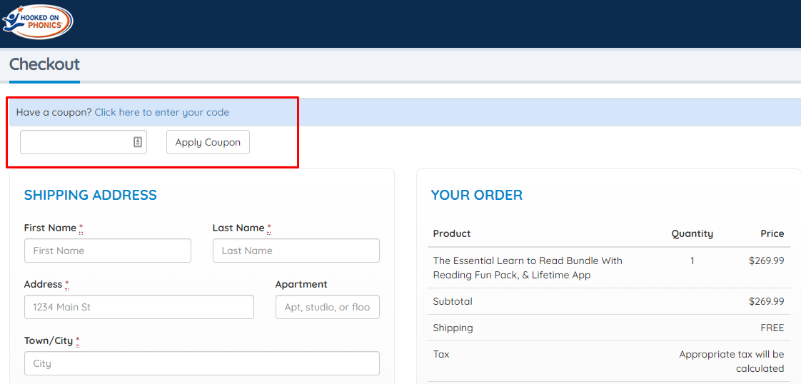 How do I use my Hooked on Phonics coupon code?
