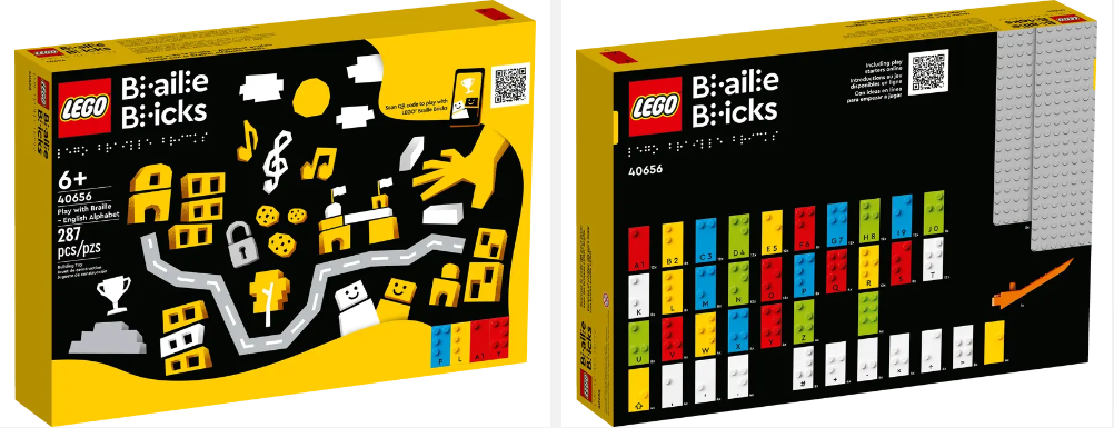 LEGO® set that includes braille for the kids that are hard of seeing so that they can both play and practice their braille