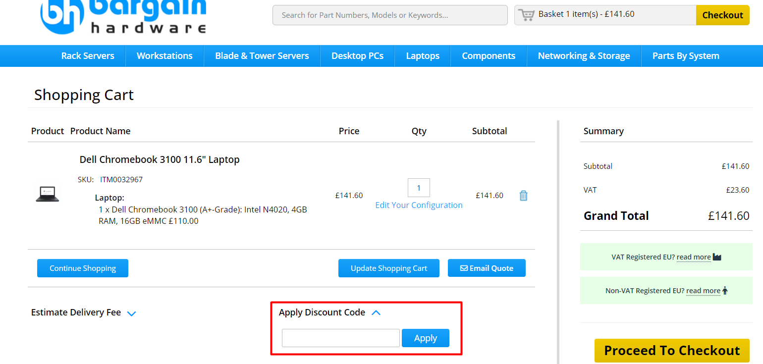 How do I use my Bargain Hardware discount code?