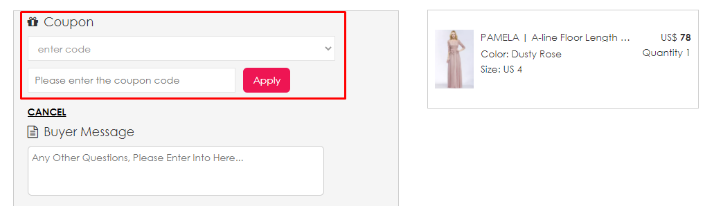 How do I use my Babyonlinedress coupon code?