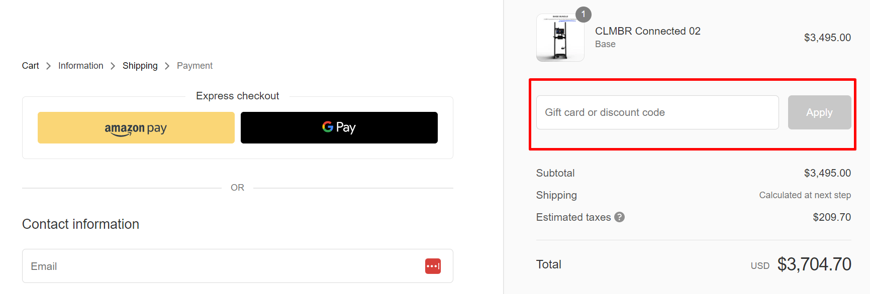 How do I use my CLMBR discount code?