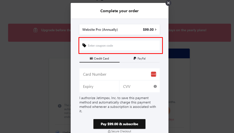 How do I use my Weblium coupon code?