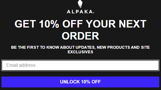 10% discount on new customers on their first order