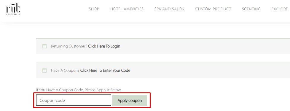 How do I use my Rut Essentials coupon code?