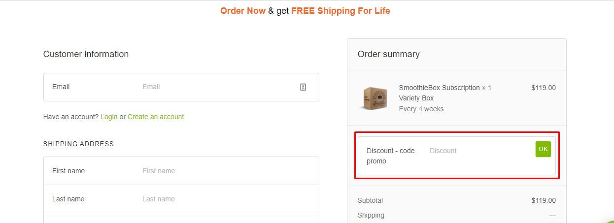 How do I use my SmoothieBox discount code?