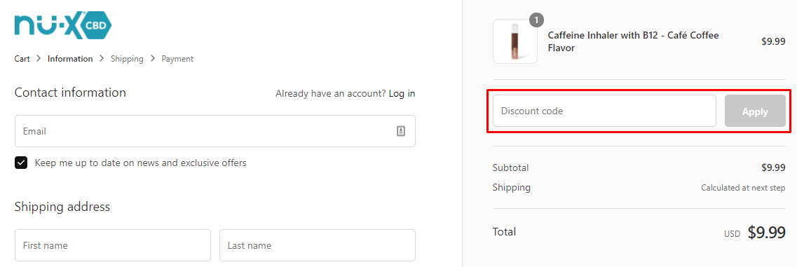 How do I use my Nu-X discount code?